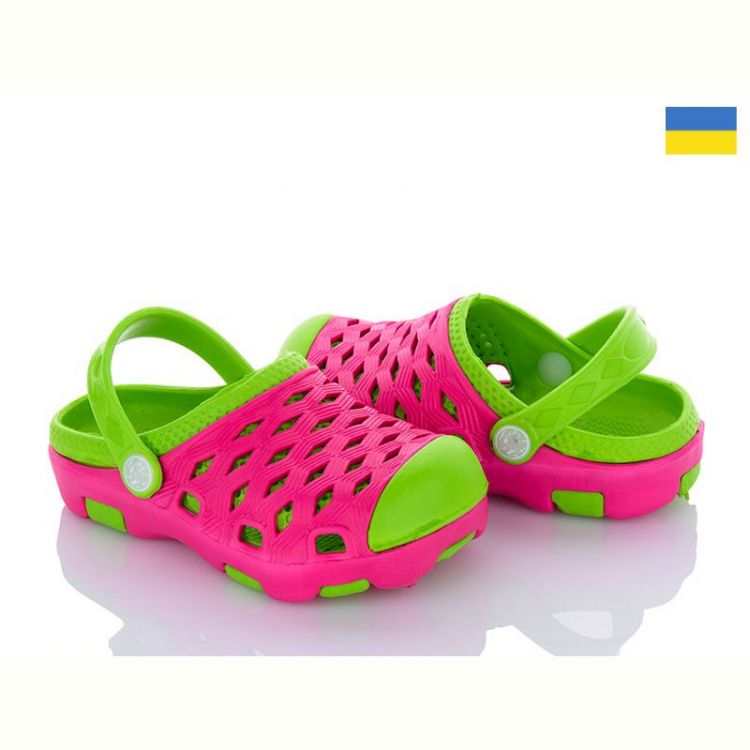 Купить Кроксы Neposeda СЛД07-1 рожевий-салатовий на obuv-plus.com.ua