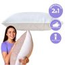 Купить Подушка для сна 50х70 см Double Chamber двухкамерная IDEIA двухсторонняя искусственный пух серо белая на obuv-plus.com.ua