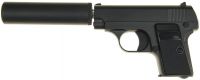 Купить G1A Страйкбольний пістолет COLT25 із глушником метал чорний на obuv-plus.com.ua