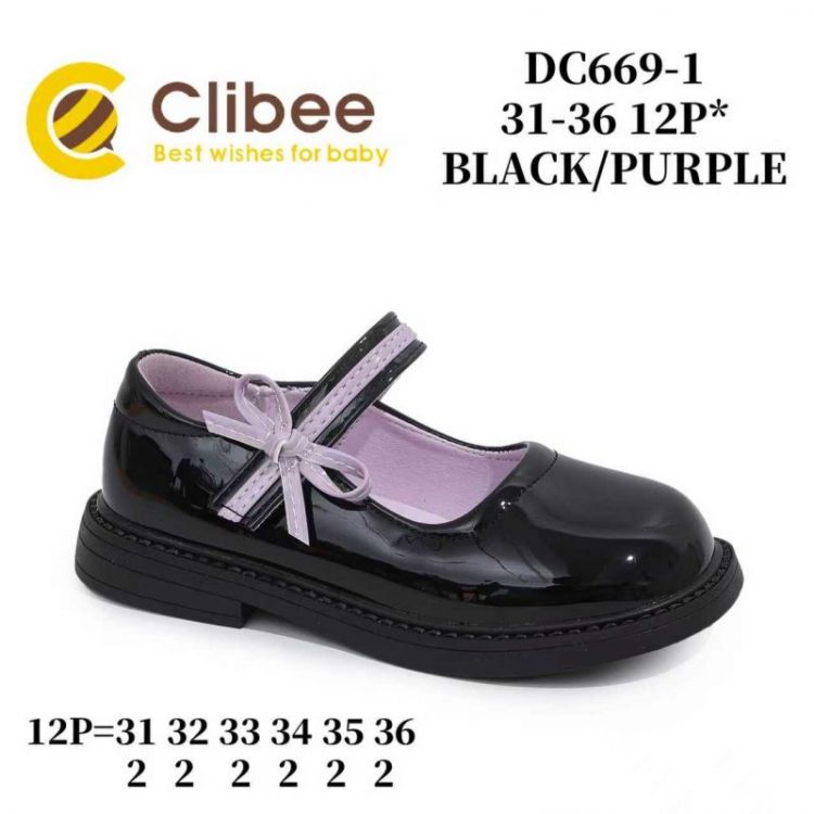 Купить Туфли Clibee AMB-DC669-1 black-purple на obuv-plus.com.ua