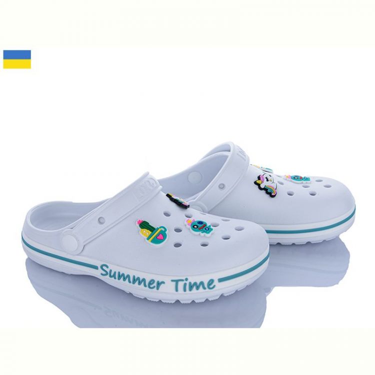 Купить Кроксы Dago 328 білий-аква на obuv-plus.com.ua