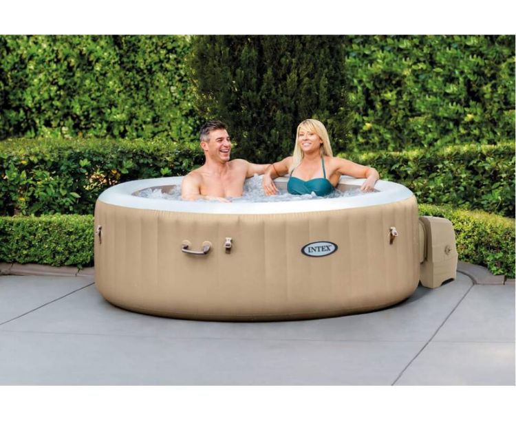 Купить СПА-БАСЕЙН INTEX BUBBLE MASSAGE 28426, 196 х 71 см (4-х місний 1 741 л/год, тент, підстілка, сумка для зберігання, аеромасаж) на obuv-plus.com.ua