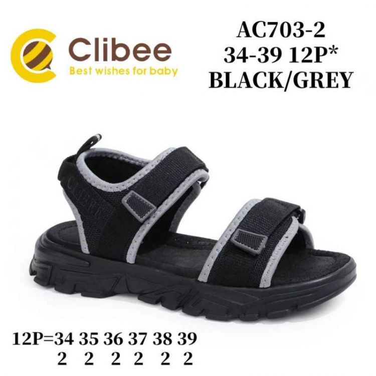 Купить Босоножки Clibee Ap-AC703-2 Black-Grey на obuv-plus.com.ua
