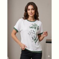 Купить Футболка Elena&Vika 25021 white-green на obuv-plus.com.ua