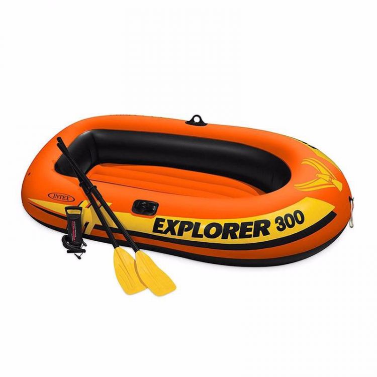 Купить 58332 Двомісний надувний човен Intex Explorer 300 Set, 211 х 117 см, (весла, ручний насос). 2-х камерний на obuv-plus.com.ua