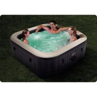 Купить Надувний джакузі - СПА Intex 28450 (квадратний), 211 x 71 x 175см (4-х місний: 1 741 л/год, підголовник, хлоргенератор, тент, підстилка, аеромасаж) на obuv-plus.com.ua