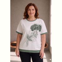 Купить Футболка Elena&Vika 25022 white-green на obuv-plus.com.ua