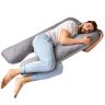 Купить Подушка П-подобная IDEIA 140х75х20 см U-shape для беременных, реабилитации и повседневного комфорта серая/св серая на obuv-plus.com.ua