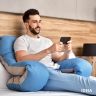 Купить Подушка П-подобная IDEIA 140х75х20 см U-shape для беременных, реабилитации и повседневного комфорта серая/св серая на obuv-plus.com.ua