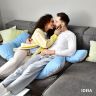Купить Подушка П-подобная IDEIA 140х75х20 см U-shape для беременных, реабилитации и повседневного комфорта серая/св серая на obuv-plus.com.ua