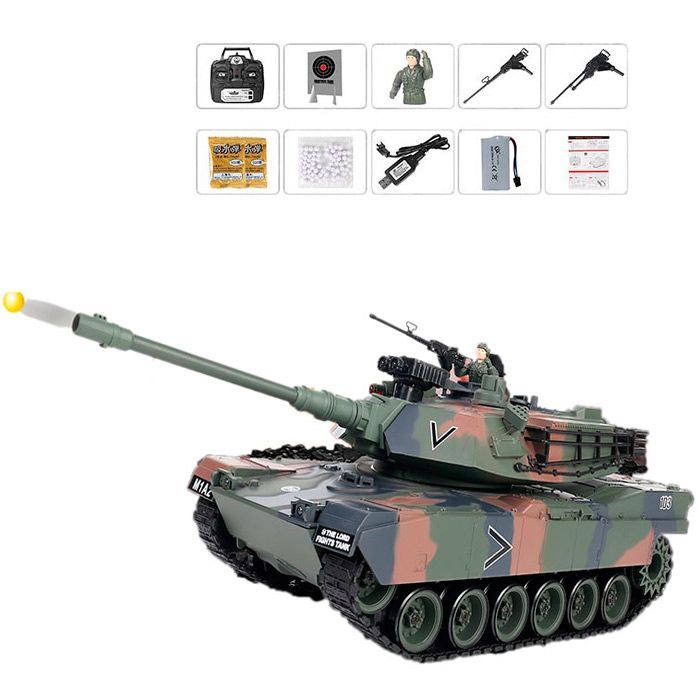 Купить G239437-ZY021-817  БОЄВИЙ ТАНК СПОЛУЧЕНІ ШТАТИ  акумуляторний радіокерований зі звуком сірий стріляє арбізом кульками на obuv-plus.com.ua