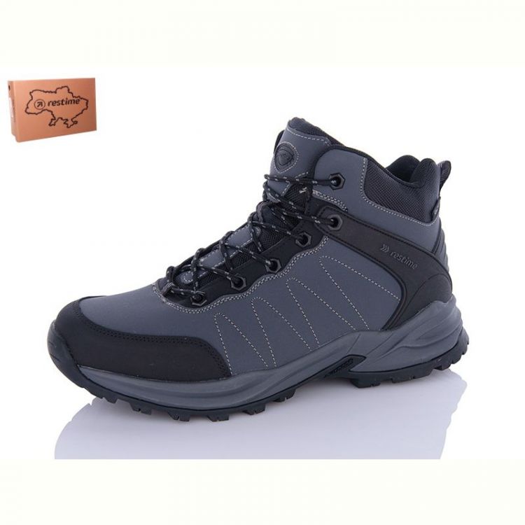 Купить Ботинки Restime PMZ23132 grey-black на obuv-plus.com.ua