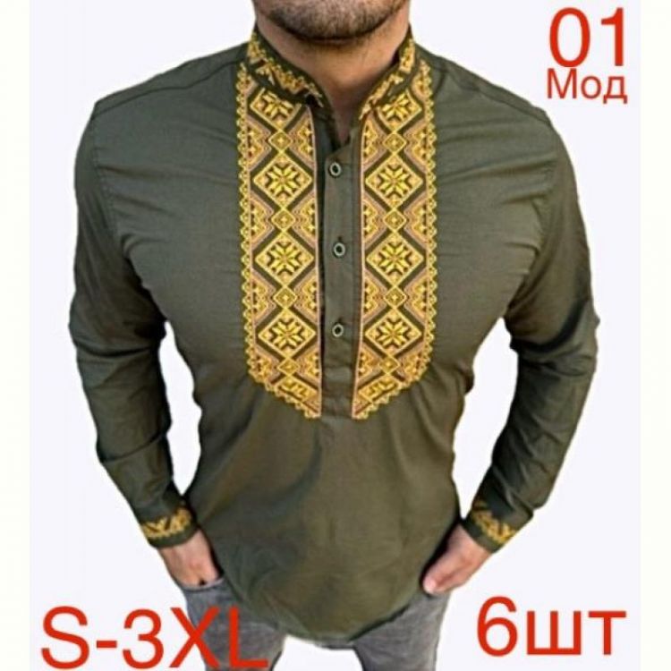 Купить Вышиванка Надийка ND318-01 khaki на obuv-plus.com.ua