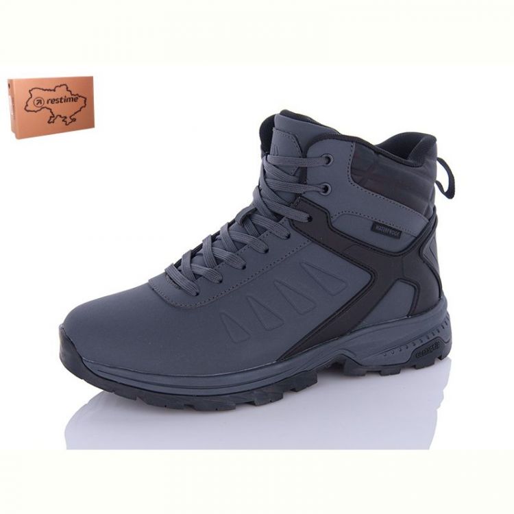 Купить Ботинки Restime PMZ23508 grey-black на obuv-plus.com.ua