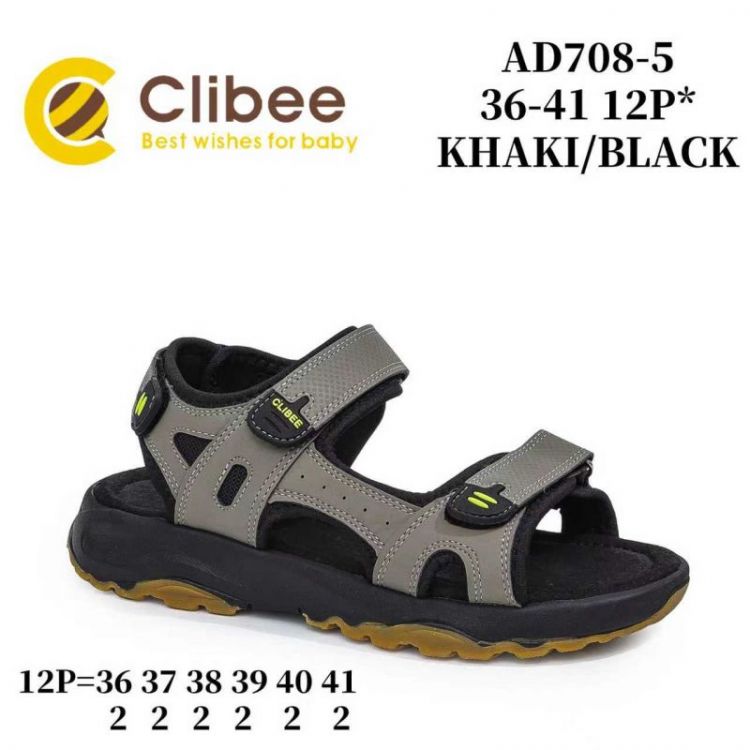 Купить Босоножки Clibee ApM-AD708-5 khaki-black на obuv-plus.com.ua