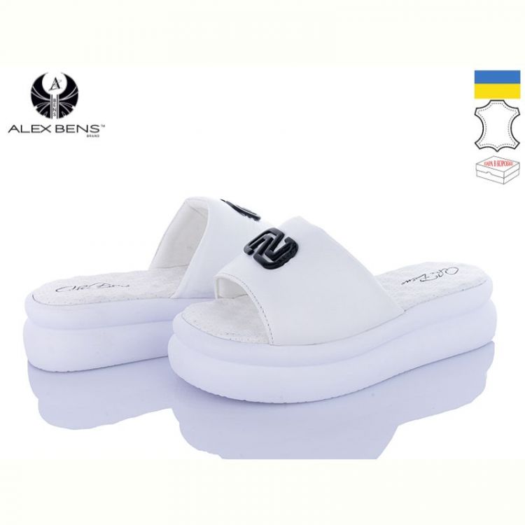 Купить Шлепанцы Alex Bens 10570-06 білий на obuv-plus.com.ua