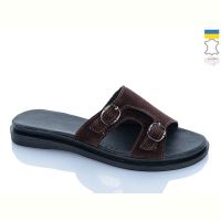 Купить Шлепанцы Sali 111 коричневий з чор-п. на obuv-plus.com.ua