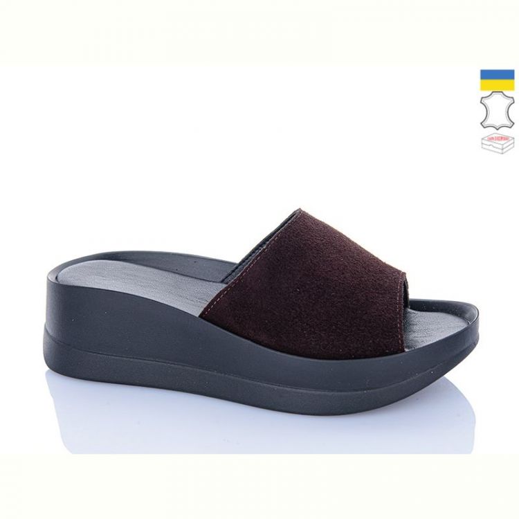 Купить Шлепанцы Garti 0133 коричневий замш на obuv-plus.com.ua