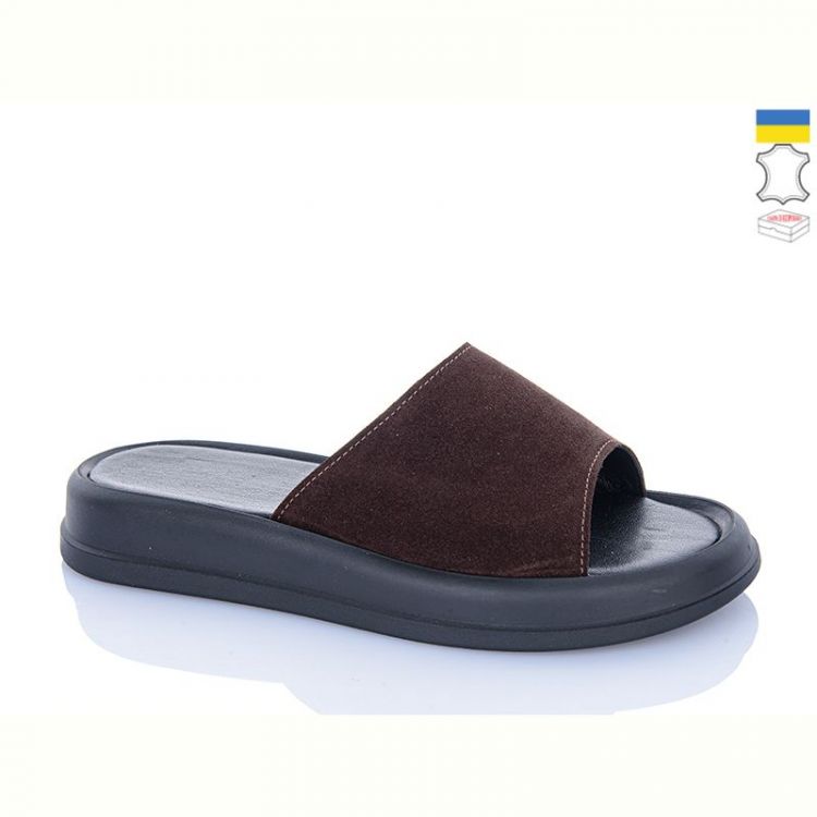 Купить Шлепанцы Garti 0197 коричневий замш на obuv-plus.com.ua