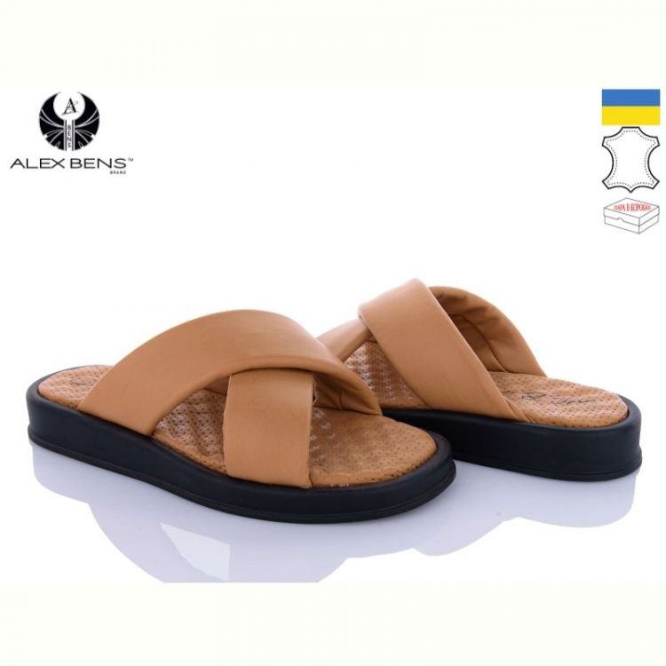 Купить Шлепанцы Alex Bens 10517-44 коричневий на obuv-plus.com.ua