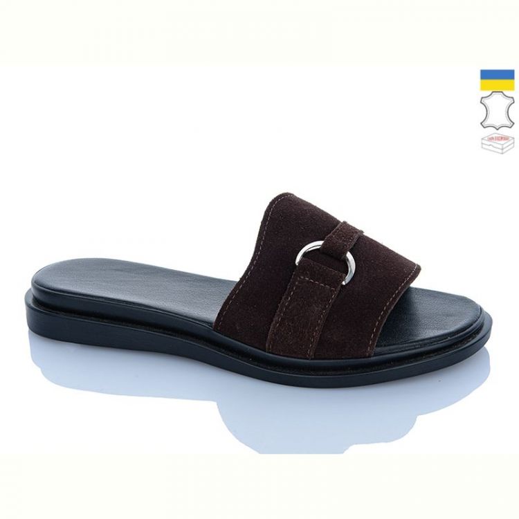 Купить Шлепанцы Sali 4415 коричневий з чор-п. на obuv-plus.com.ua
