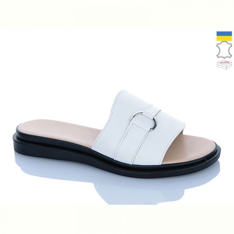 Купить Шлепанцы Sali 4415 білий чор-п. на obuv-plus.com.ua